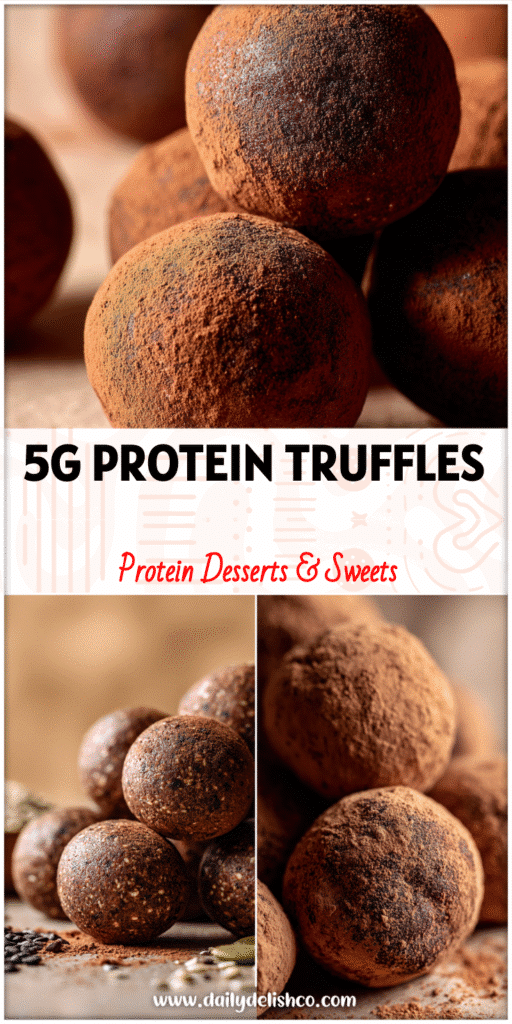 Round chocolate protein truffles made from chickpeas, a rich Chickpea Dessert and Healthy Protein Dessert treat.